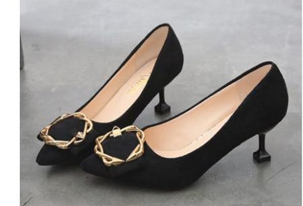 2019 women's shoes in spring and autumn with new style high heel fine heel pointed end suede @3067, Black
2019 women's shoes in spring and autumn with new style high heel fine heel pointed end suede @3067, Black