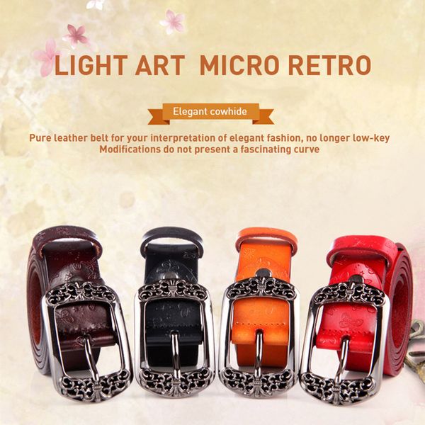 vintage wonen's belt genuine leather casual alloy pin buckle flower shape belt for women leather strap punching female h015, Black;brown
vintage wonen's belt genuine leather casual alloy pin buckle flower shape belt for women leather strap punching female h015, Black;brown