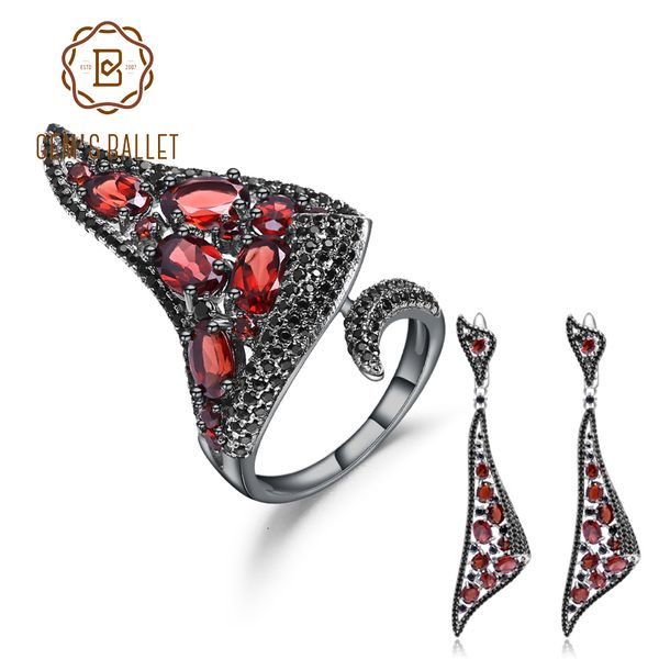 gem's ballet 925 sterling silver gothic punk jewelry set for women natural red garnet drop earrings ring set fine jewelry cj191205
gem's ballet 925 sterling silver gothic punk jewelry set for women natural red garnet drop earrings ring set fine jewelry cj191205