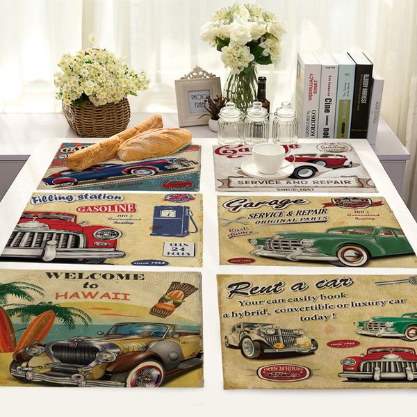 retro automobiles pattern table mats cotton linen tableware mats european and american cup bottle bowl coaster placemats
retro automobiles pattern table mats cotton linen tableware mats european and american cup bottle bowl coaster placemats
