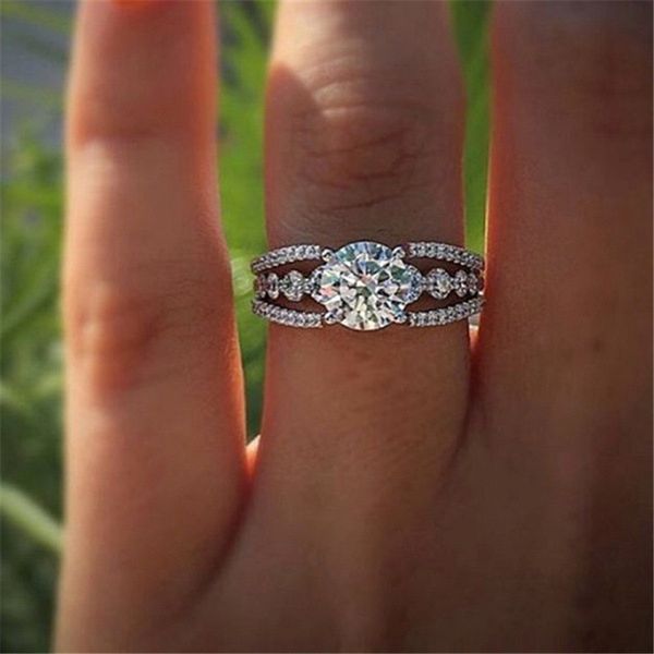 vagzeb fashion white zircon silver color engagement rings wedding rings party gift, Slivery;golden
vagzeb fashion white zircon silver color engagement rings wedding rings party gift, Slivery;golden