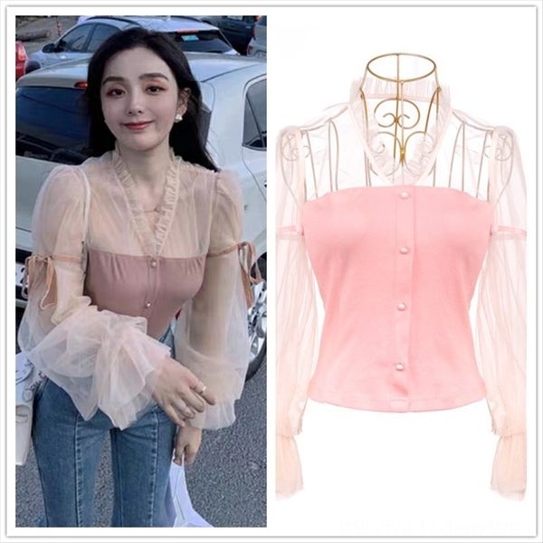 summer 2020 temperament ladies pure color stitching mesh v-neck slim bubble sleeve short women's top, White
summer 2020 temperament ladies pure color stitching mesh v-neck slim bubble sleeve short women's top, White