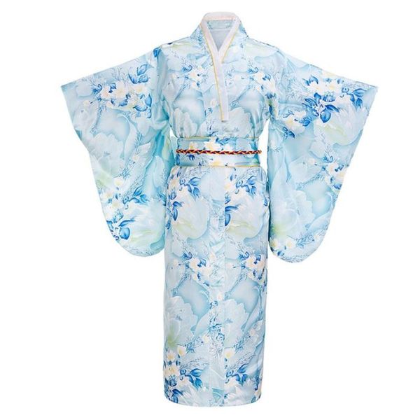 light blue fashion japanese women tradition yukata silk rayon kimono with obi flower vintage cosplay costume, Red
light blue fashion japanese women tradition yukata silk rayon kimono with obi flower vintage cosplay costume, Red