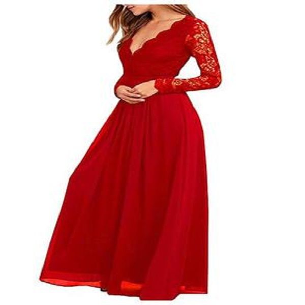 evening dress bridal women's chiffon lace birthday party long sleeve backless bridesmaid dress, Black;red
evening dress bridal women's chiffon lace birthday party long sleeve backless bridesmaid dress, Black;red