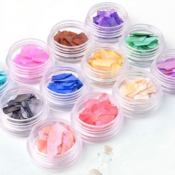 12 boxes irregular shell flakes set natural crushed stone ultra-thin gradient shell slices 3d glitter nail art decorations gf013, Silver;gold
12 boxes irregular shell flakes set natural crushed stone ultra-thin gradient shell slices 3d glitter nail art decorations gf013, Silver;gold