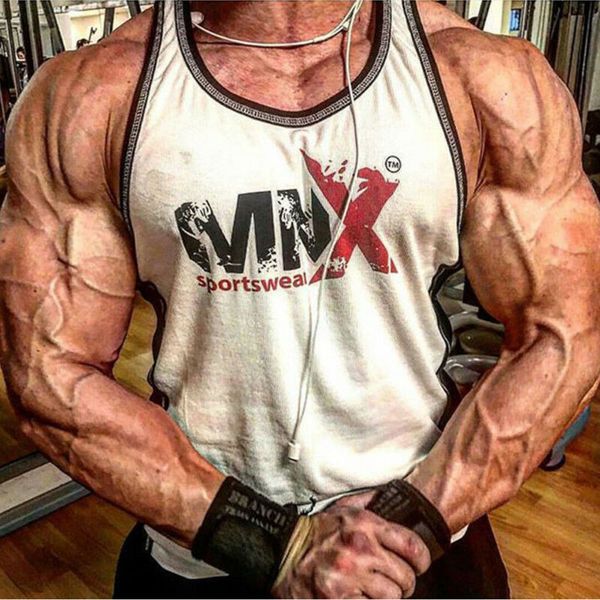 gym cool men muscle sleeveless shirt tank bodybuilding sport fitness vest, White;black
gym cool men muscle sleeveless shirt tank bodybuilding sport fitness vest, White;black