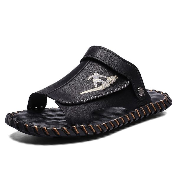 two colors pu man sandal shoes size 38-48, Black
two colors pu man sandal shoes size 38-48, Black