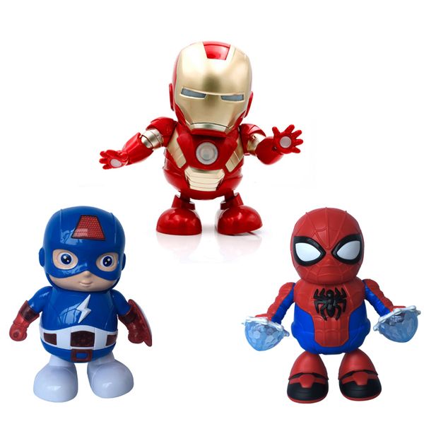 

crestech dance hero dancing iron man marvel fingers avengers toys with music , for child boys girls gift