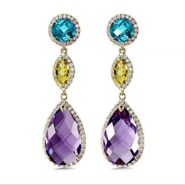 wholesale-new european and american fashion luxury diamond crystal designer women's earrings high-end ladies temperament ladies long je, Silver
wholesale-new european and american fashion luxury diamond crystal designer women's earrings high-end ladies temperament ladies long je, Silver