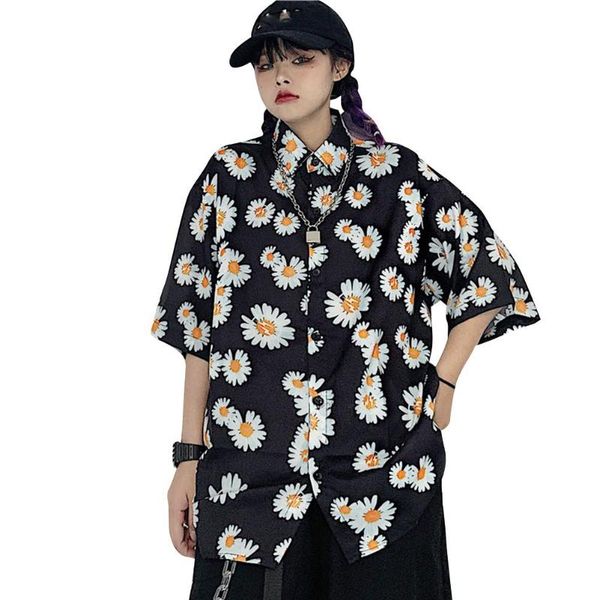 men's casual shirts missky men women shirt short sleeve daisy lapel retro loose couple wear base female male summer, White;black
men's casual shirts missky men women shirt short sleeve daisy lapel retro loose couple wear base female male summer, White;black