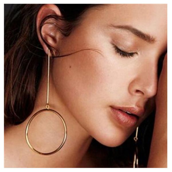e086 fashion gold color hoop earrings for women large circle round long earrings party wedding jewelry gift wholesale, Golden;silver
e086 fashion gold color hoop earrings for women large circle round long earrings party wedding jewelry gift wholesale, Golden;silver