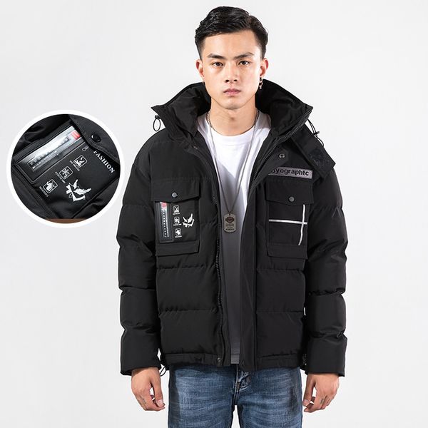 thermometer cotton-padded clothes male trend thickening men's wear youth loose coat winter even cotton cap, Black
thermometer cotton-padded clothes male trend thickening men's wear youth loose coat winter even cotton cap, Black