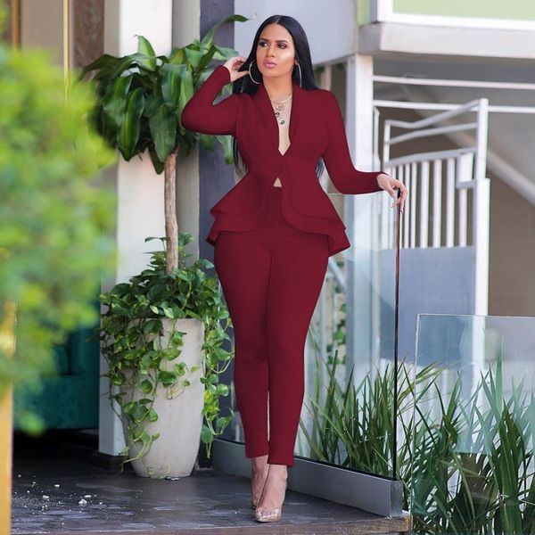 office lady outfits white blazer 2 piece set women winter work wear full sleeve ruffles blazers pencil pants suit two piece set, White;black
office lady outfits white blazer 2 piece set women winter work wear full sleeve ruffles blazers pencil pants suit two piece set, White;black