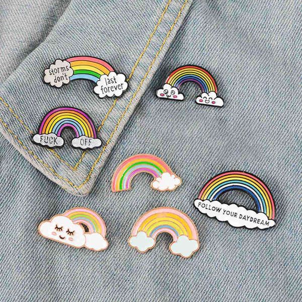 cute rainbow enamel pins cartoon rainbow clouds brooches badge denim jeans lapel pin dream jewelry gift for women men children, Gray
cute rainbow enamel pins cartoon rainbow clouds brooches badge denim jeans lapel pin dream jewelry gift for women men children, Gray