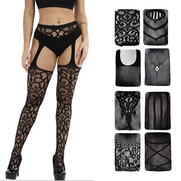8pcs womens suspender pantyhose thigh high stockings with sheer garter belt, Black;white
8pcs womens suspender pantyhose thigh high stockings with sheer garter belt, Black;white