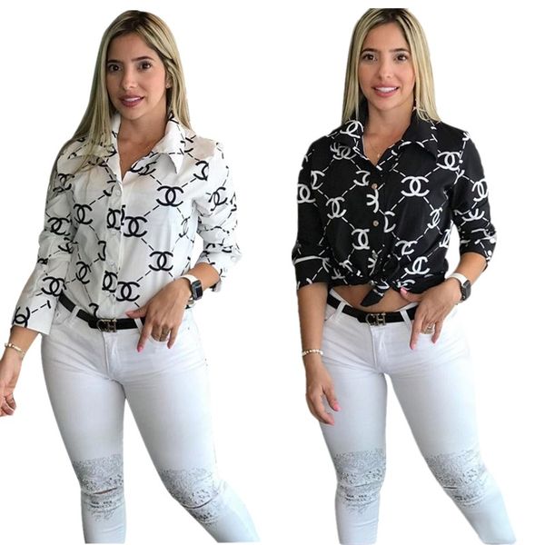 2019 new women fashion letter print turn-down collar shirt casual long sleeve slim shirt xxl, White
2019 new women fashion letter print turn-down collar shirt casual long sleeve slim shirt xxl, White