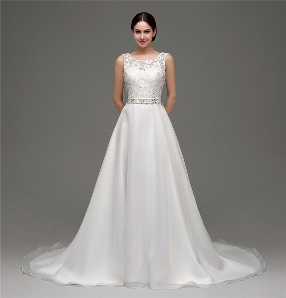 a-line chiffon beach wedding dresses square neck applique beaded belt v back elegant bridal gowns sweep train vestidos de novia 2020, White
a-line chiffon beach wedding dresses square neck applique beaded belt v back elegant bridal gowns sweep train vestidos de novia 2020, White