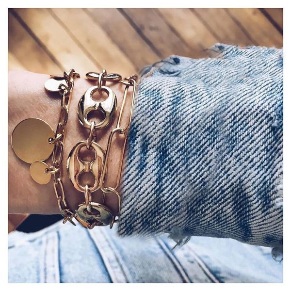 3 pcs/set personality irregular gold sequins geometric pendant multilayer bracelet set fashion charm women jewelry party gift, White
3 pcs/set personality irregular gold sequins geometric pendant multilayer bracelet set fashion charm women jewelry party gift, White