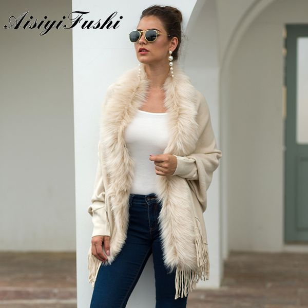 winter tassel shawl cardigan long sleeve tassels women loose outerwear cardigan ladies knitting shawl with fur collar, Black
winter tassel shawl cardigan long sleeve tassels women loose outerwear cardigan ladies knitting shawl with fur collar, Black