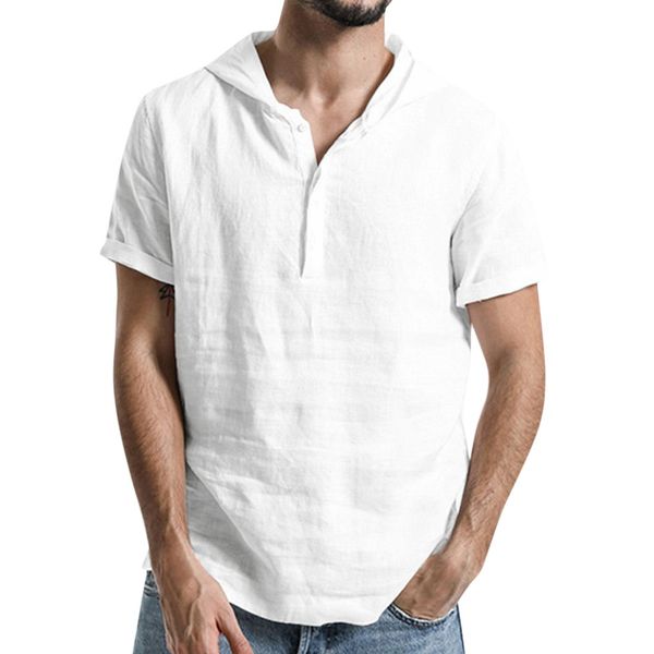 fashion casual men's shirt baggy cotton linen solid color short sleeve hooded shirts blouse men camisas de hombre 2019 new, White;black
fashion casual men's shirt baggy cotton linen solid color short sleeve hooded shirts blouse men camisas de hombre 2019 new, White;black