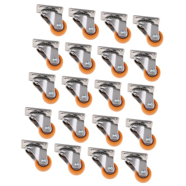 20 pcs heavy duty casters swivel with 360 degree plate caster on orange nylon wheels durable nylon castors for mobile working stations
20 pcs heavy duty casters swivel with 360 degree plate caster on orange nylon wheels durable nylon castors for mobile working stations