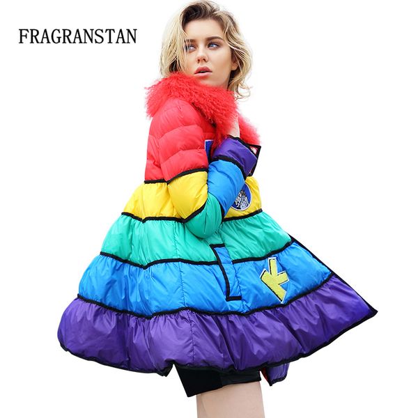2018 women winter new skirt design real wool collar down jacket funny patch designs thick luxurious sweet iridescent coats ly114, Black
2018 women winter new skirt design real wool collar down jacket funny patch designs thick luxurious sweet iridescent coats ly114, Black