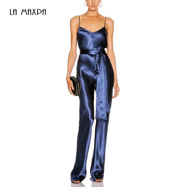 spaghetti satin v-neck belt dark blue jumpsuit 2020 summer ladies celebrity party nightclub jumpsuit, Black;white
spaghetti satin v-neck belt dark blue jumpsuit 2020 summer ladies celebrity party nightclub jumpsuit, Black;white