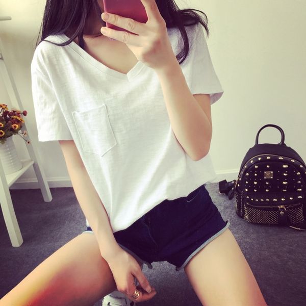 с короткими рукавами свободные крупногабаритный половина рукавами 2020 бамбука хлопка v-образным вырезом сверху моды т-рубашки женщин с коро, White
с короткими рукавами свободные крупногабаритный половина рукавами 2020 бамбука хлопка v-образным вырезом сверху моды т-рубашки женщин с коро, White