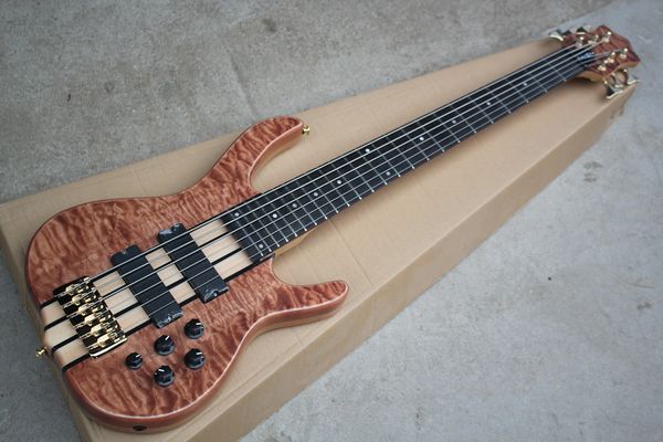 

factory custom 6 strings 24 frets electric bass guitar with active circuit,2 pickups,golden hardware,offer customize
