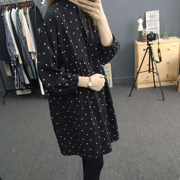 autumn women midi dresses fashion long sleeve straight cute sweet girls black polka dot shirt dress basic wear, Black;gray
autumn women midi dresses fashion long sleeve straight cute sweet girls black polka dot shirt dress basic wear, Black;gray