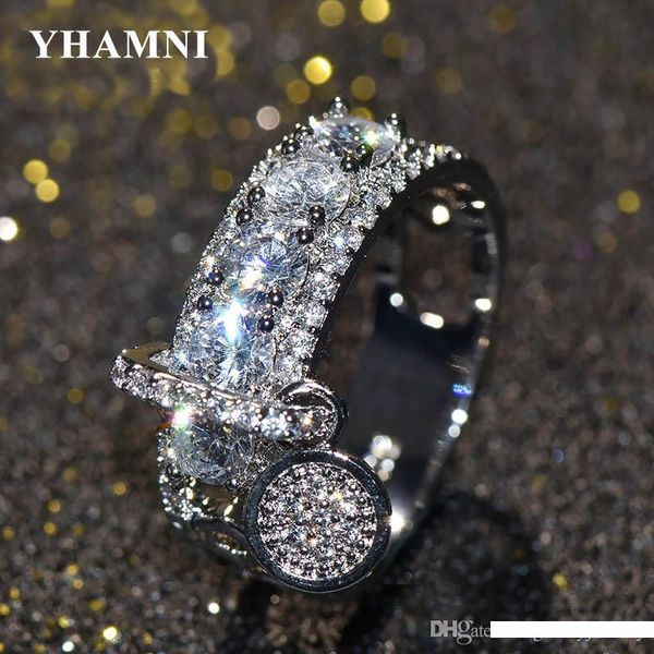 yhamni luxury bright zircon engagement ring vintage bijoux original 925 solid silver wedding rings for women fine jewelry ra0498, Slivery;golden
yhamni luxury bright zircon engagement ring vintage bijoux original 925 solid silver wedding rings for women fine jewelry ra0498, Slivery;golden