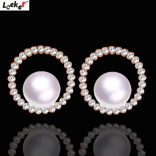 leeker elegant pearl stud earrings rose gold color round circle with full tiny crystal earrings jewelry 070 lk8, Golden;silver
leeker elegant pearl stud earrings rose gold color round circle with full tiny crystal earrings jewelry 070 lk8, Golden;silver