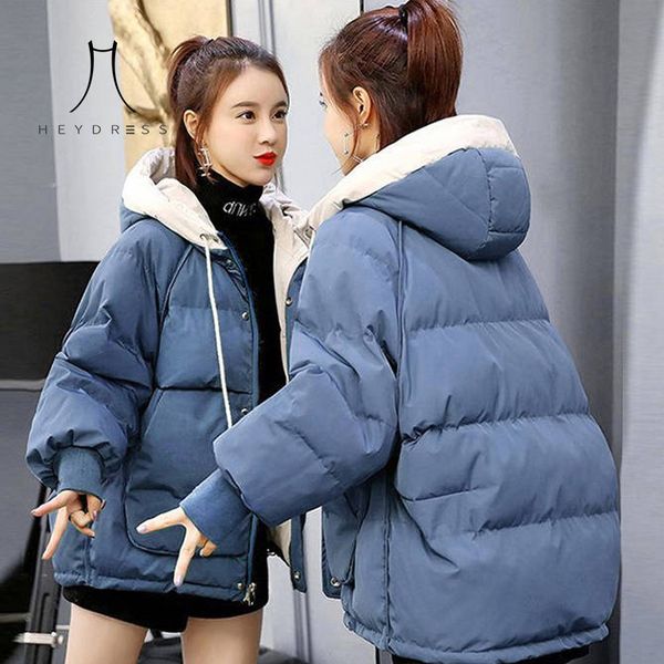 heydress 2020 winter solid women warm parkas streetwear ladies harajuku casual hooded coats female loose a-line jacket outwear, Black
heydress 2020 winter solid women warm parkas streetwear ladies harajuku casual hooded coats female loose a-line jacket outwear, Black
