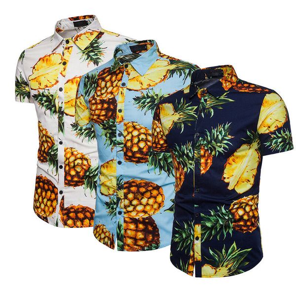 2019 retro pineapple printed men casual shirts classic men dress shirt men's short sleeve new fashion spring beach style shirts, White;black
2019 retro pineapple printed men casual shirts classic men dress shirt men's short sleeve new fashion spring beach style shirts, White;black