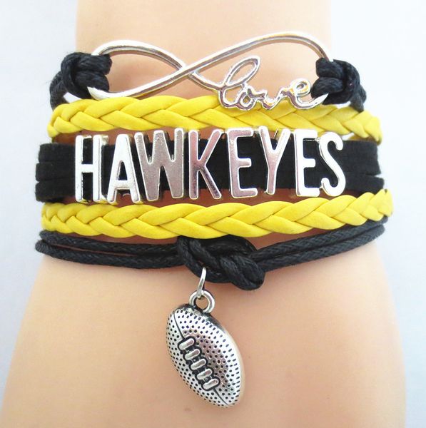 jewelry infinity love hawkeyes football college team bracelet black yellow wristband friendship gifts b09193, Golden;silver
jewelry infinity love hawkeyes football college team bracelet black yellow wristband friendship gifts b09193, Golden;silver