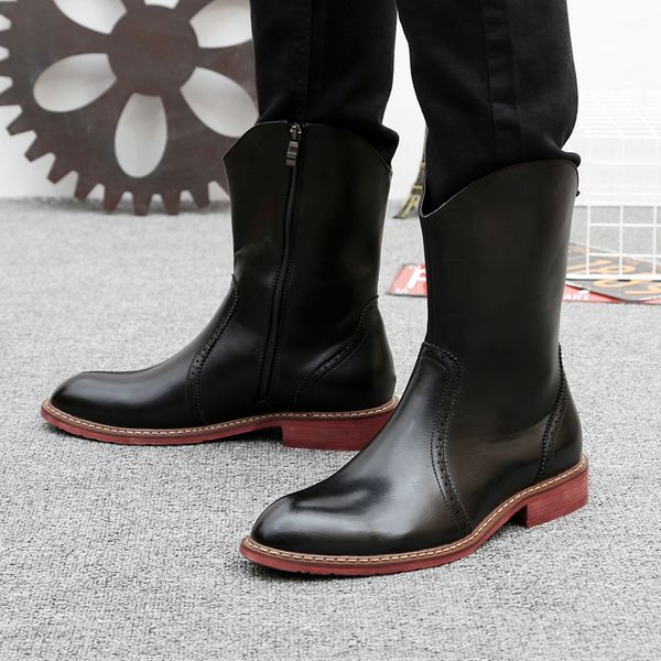 honor guard riding boots genuine leather brogue shoes for men fashion cowboy boot mongolian high bota masculina botines hombre, Black
honor guard riding boots genuine leather brogue shoes for men fashion cowboy boot mongolian high bota masculina botines hombre, Black