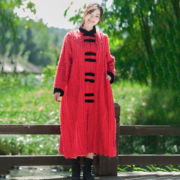 2018 winter new style cotton linen women's dress plus velvet warm long coat retro frog cotton jacket manufacturers direct sellin, Blue;black
2018 winter new style cotton linen women's dress plus velvet warm long coat retro frog cotton jacket manufacturers direct sellin, Blue;black