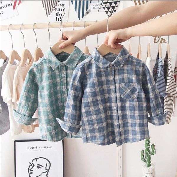 baby plaid shirts kids boys girls long sleeve cotton turn down collar blouse grid casual t-shirts toddler boutique gentleman suit yp624, Blue
baby plaid shirts kids boys girls long sleeve cotton turn down collar blouse grid casual t-shirts toddler boutique gentleman suit yp624, Blue