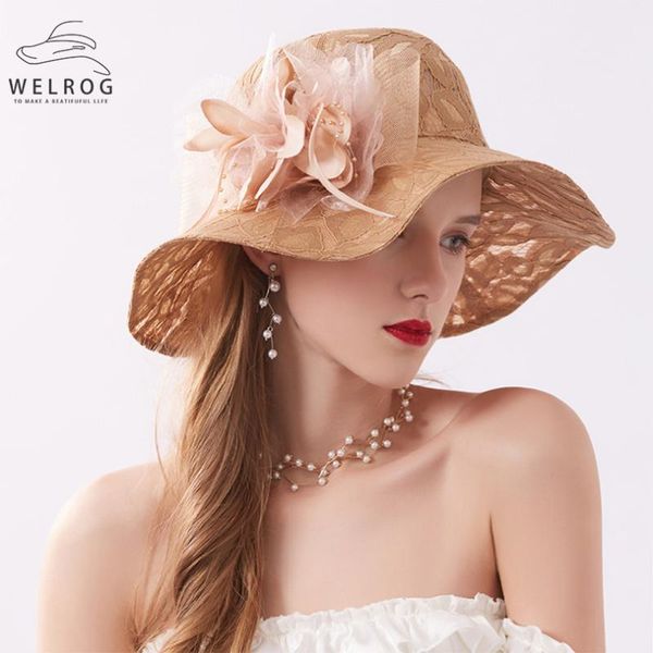 welrog lady lace flower cloche hat natural feather floral bucket bowler hats wide brim uv protection beach visor caps, Blue;gray
welrog lady lace flower cloche hat natural feather floral bucket bowler hats wide brim uv protection beach visor caps, Blue;gray