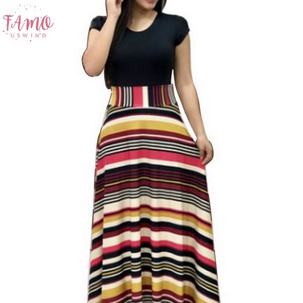 women 2020 summer dress short sleeve high waist long dresses robe femme floral print colorblock maxi dress, Black;gray
women 2020 summer dress short sleeve high waist long dresses robe femme floral print colorblock maxi dress, Black;gray