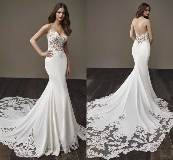 lace appliqued spaghetti mermaid wedding dress sheath beach bohemian boho brodal gown plus size bm0968, White
lace appliqued spaghetti mermaid wedding dress sheath beach bohemian boho brodal gown plus size bm0968, White