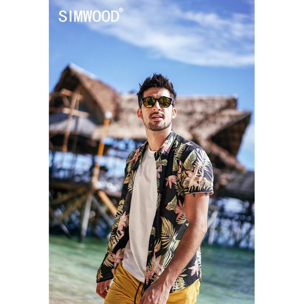 simwood 2019 summer new hawaii print shirt men 100% cotton brand clothing plus size short sleeve shirts 190267, White;black
simwood 2019 summer new hawaii print shirt men 100% cotton brand clothing plus size short sleeve shirts 190267, White;black