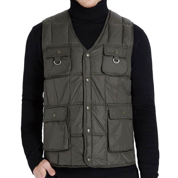 winter vest men thick warm pgrapher work sleeveless outerwear tactical multi pocket vest for men, Black;white
winter vest men thick warm pgrapher work sleeveless outerwear tactical multi pocket vest for men, Black;white