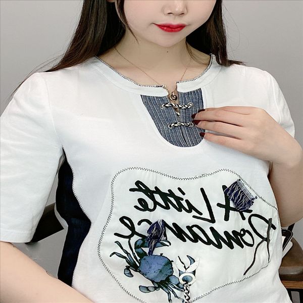 2020 casual all-match color matching style round collar tie t-shirt female-t007 2020 casual all-match color matching style round collar tie, White
2020 casual all-match color matching style round collar tie t-shirt female-t007 2020 casual all-match color matching style round collar tie, White
