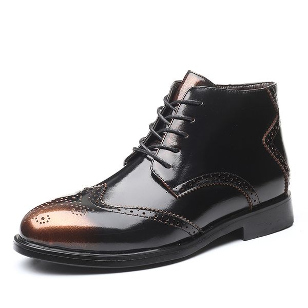men boots pu leather ankle oxford boots british style male casual fashion lace up carved flower brogue shoes, Black
men boots pu leather ankle oxford boots british style male casual fashion lace up carved flower brogue shoes, Black