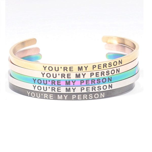 4mm "you're my person" inspirational quote cuff bracelet stainless steel personalise mantra bangles for valentine's day, Black
4mm "you're my person" inspirational quote cuff bracelet stainless steel personalise mantra bangles for valentine's day, Black