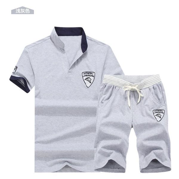 two piece set men short sleeve t shirt cropped +shorts mens tracksuits new causal sportswear short trousers famous, Gray
two piece set men short sleeve t shirt cropped +shorts mens tracksuits new causal sportswear short trousers famous, Gray