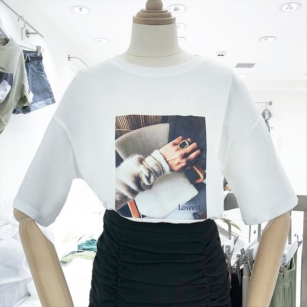 east gate 2020 diamond t-shirt printed short-sleeved t-shirt women's loose western style half-sleeved ins fashion, White
east gate 2020 diamond t-shirt printed short-sleeved t-shirt women's loose western style half-sleeved ins fashion, White