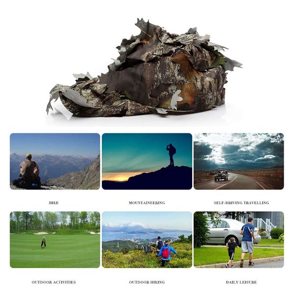 1x 3d camouflage leaves cap tree leaf caps disguise hat for hunting sneaky lifelike metal buckle can be adjusted y, Black;white
1x 3d camouflage leaves cap tree leaf caps disguise hat for hunting sneaky lifelike metal buckle can be adjusted y, Black;white