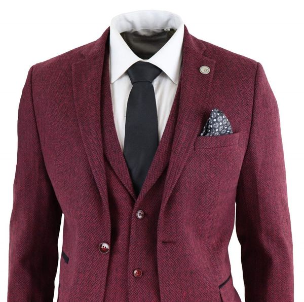 2020 vintage mens suits herringbone wine maroon 3 piece tweed suit classic jacket vest pants custom made wedding tuxedos, Black;gray
2020 vintage mens suits herringbone wine maroon 3 piece tweed suit classic jacket vest pants custom made wedding tuxedos, Black;gray